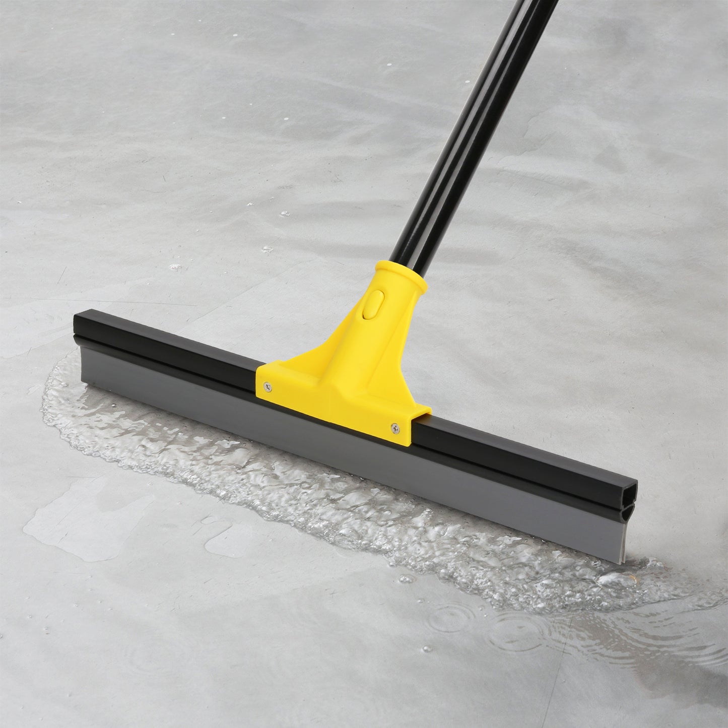 Squeegee Broom for Floor, 18'' Rubber Squeegee with 60'' Long Handle for Bathroom Tile, Garage Concrete, Deck, Shower Glass, Window Cleaning, Heavy Duty Household Floor Wiper
