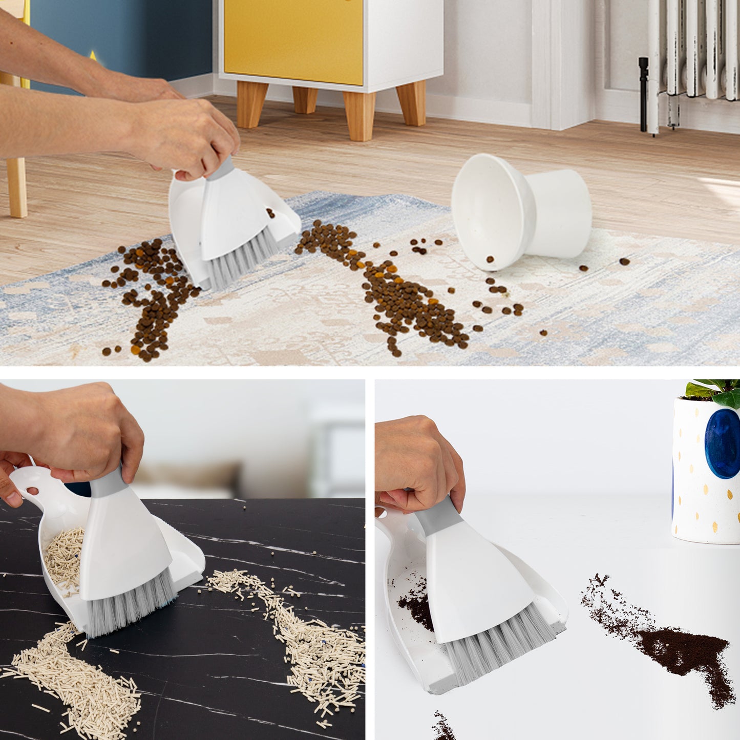 Small Broom and Dustpan Set,Mini Handheld Dust pan with Cleaning Brush Combo for Home,Desktop,Sofa,Kitchen,Keyboard,Sweeping