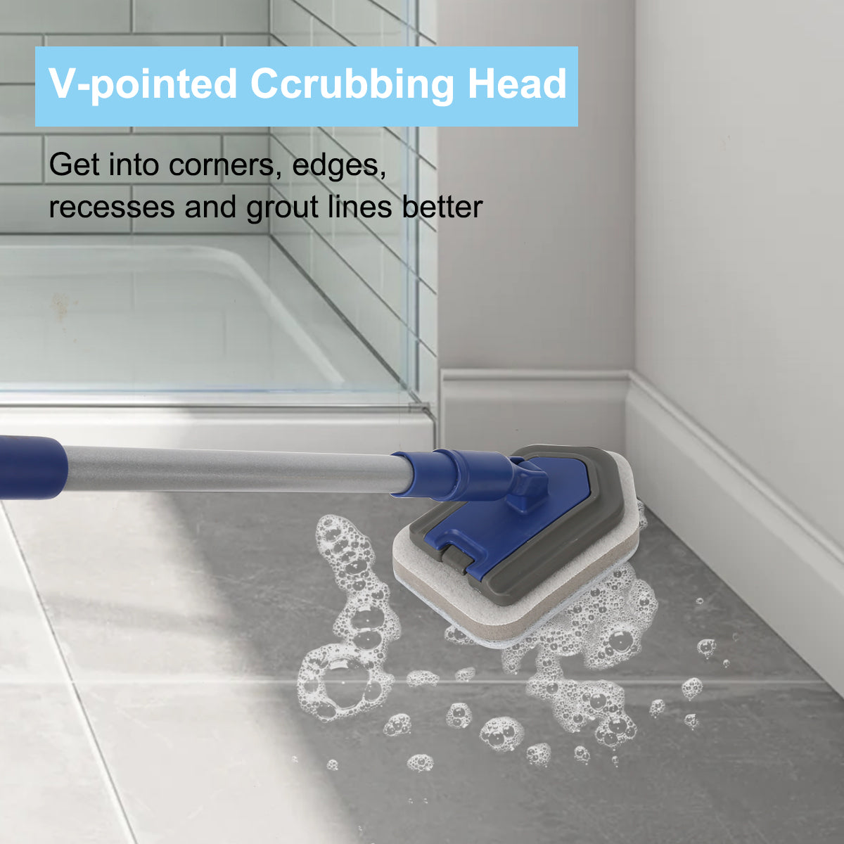 2-in-1 Grout & Corner Scrubber  Grout Cleaning Brush - Bathtub Brush