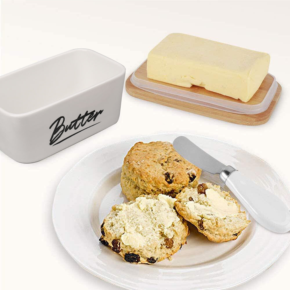 Butter Dish with Lid for Countertop,Ceramic Large 22oz Butter