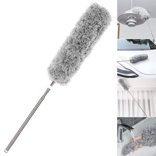 Dusters for Cleaning, Microfiber Ceiling Fan Duster, Long Duster for High Ceilings with Extension Pole, Extendable Reusable Feather Duster, Gray Visit the KeFanta Store