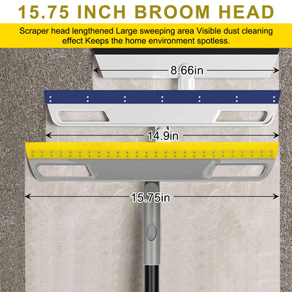 Squeegee Broom for Floor,150CM Rubber Squeegee Broom with Long Handle for Kitchen,BathroomTile,Window,Shower Glass Floor Water Scraping,Dusting, Stain Removing,Cleaning