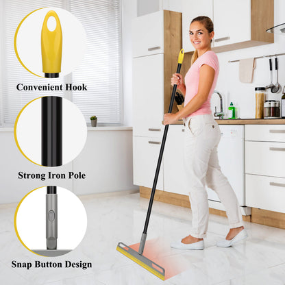 Squeegee Broom for Floor,150CM Rubber Squeegee Broom with Long Handle for Kitchen,BathroomTile,Window,Shower Glass Floor Water Scraping,Dusting, Stain Removing,Cleaning