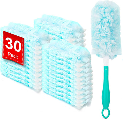 KeFanta Duster Refills for Swiffer Dusters, Multi Surface 360 Heavy Duty Duster Refills & 1 Handle, Disposable Dusters for Cleaning (30 Count+1 Handle)
