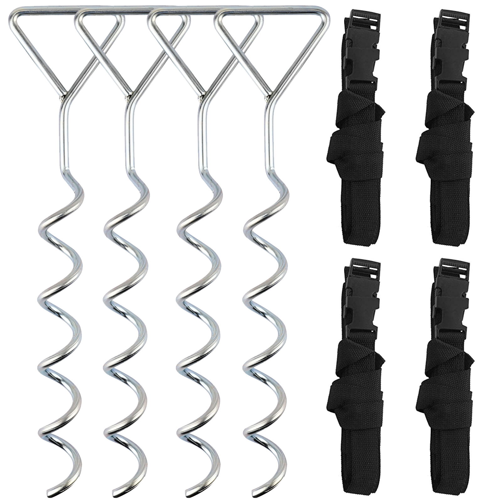 8PCS Heavy Duty Trampoline Parts Steel Stakes Anchor Kit With