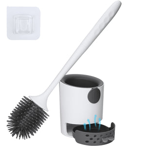 Toilet Bowl Brush and Holder Set, Silicone Toilet Brush with