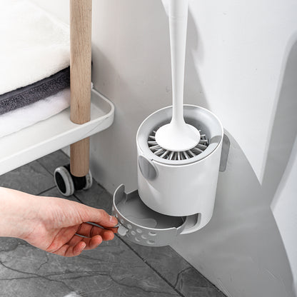 Toilet Bowl Brush and Holder Set, Silicone Toilet Brush with Holder, Flexible Toilet Cleaning Scrubber