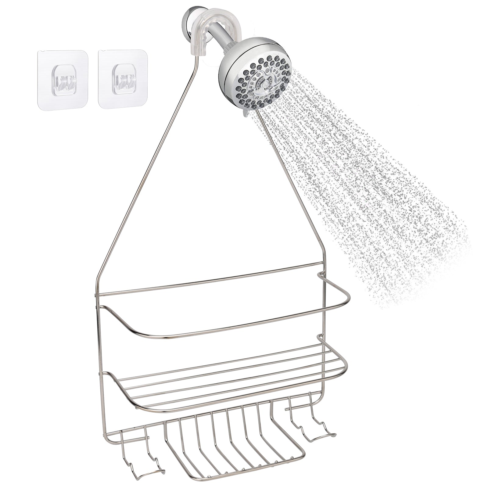 KeFanta Shower Caddy over Shower Head, Bronze Hanging Shower Organizer,  Shampoo Holder Rack for Bathroom