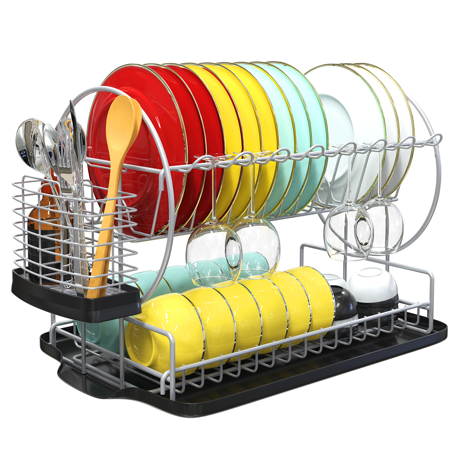 3 tier discount dish rack plastic