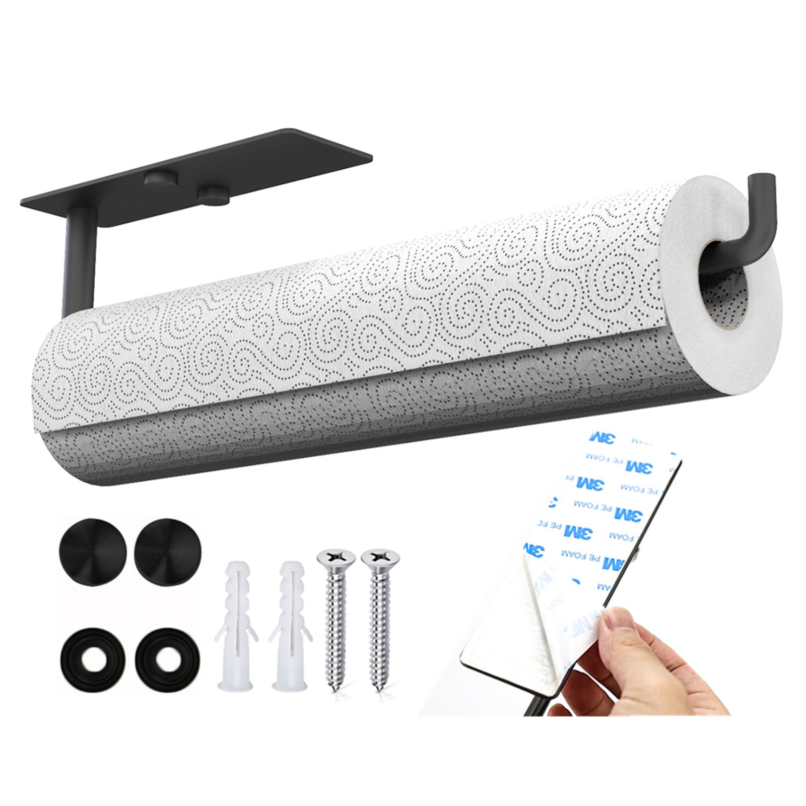 Under Cabinet Paper Towel Holder Wall Mounted Paper Towel Rack