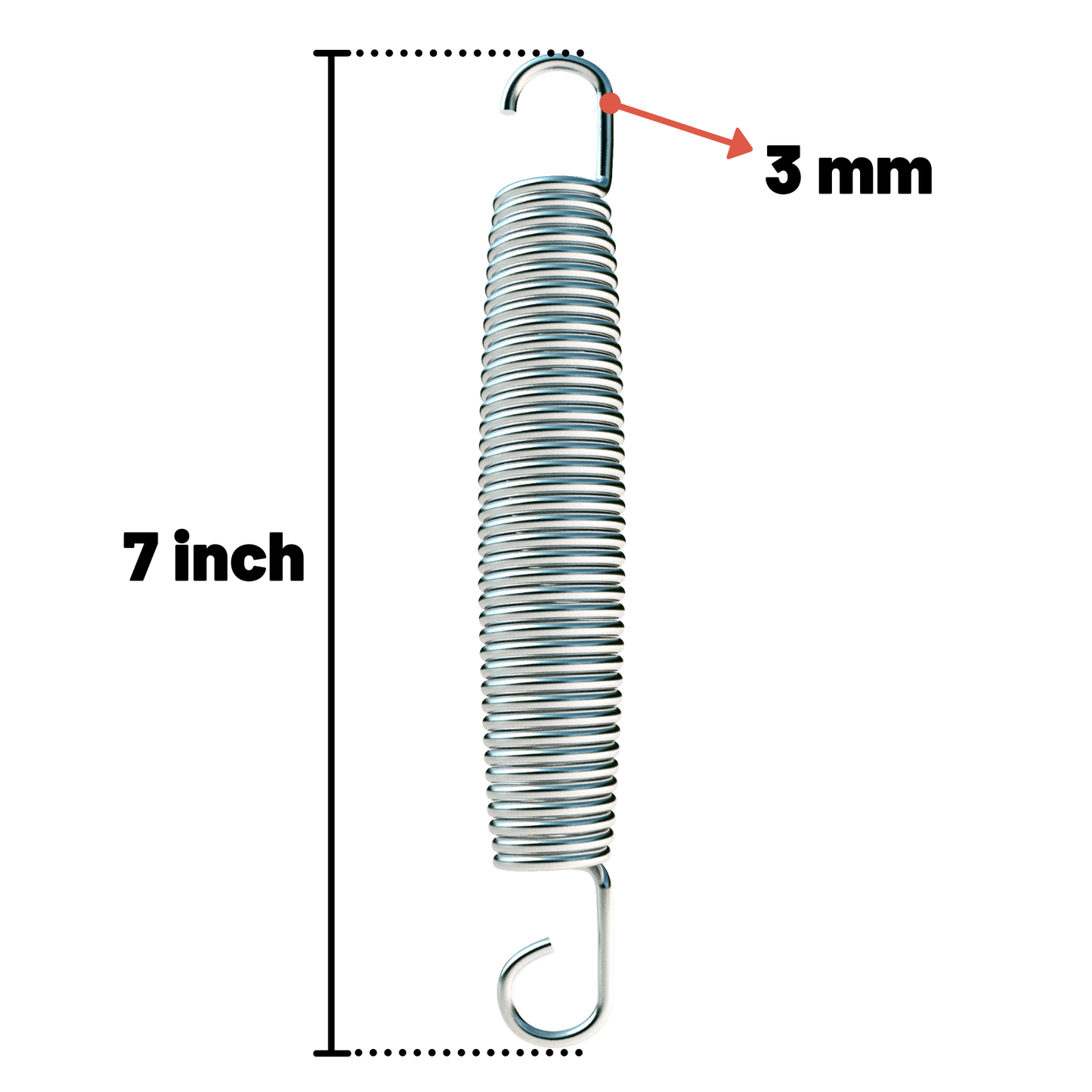 KeFanta 7 Inch Trampoline Springs for 15FT 16FT Trampoline, Heavy Duty Replacement Trampoline Spring, Galvanized Steel Spring with Puller Tool, Set of 16