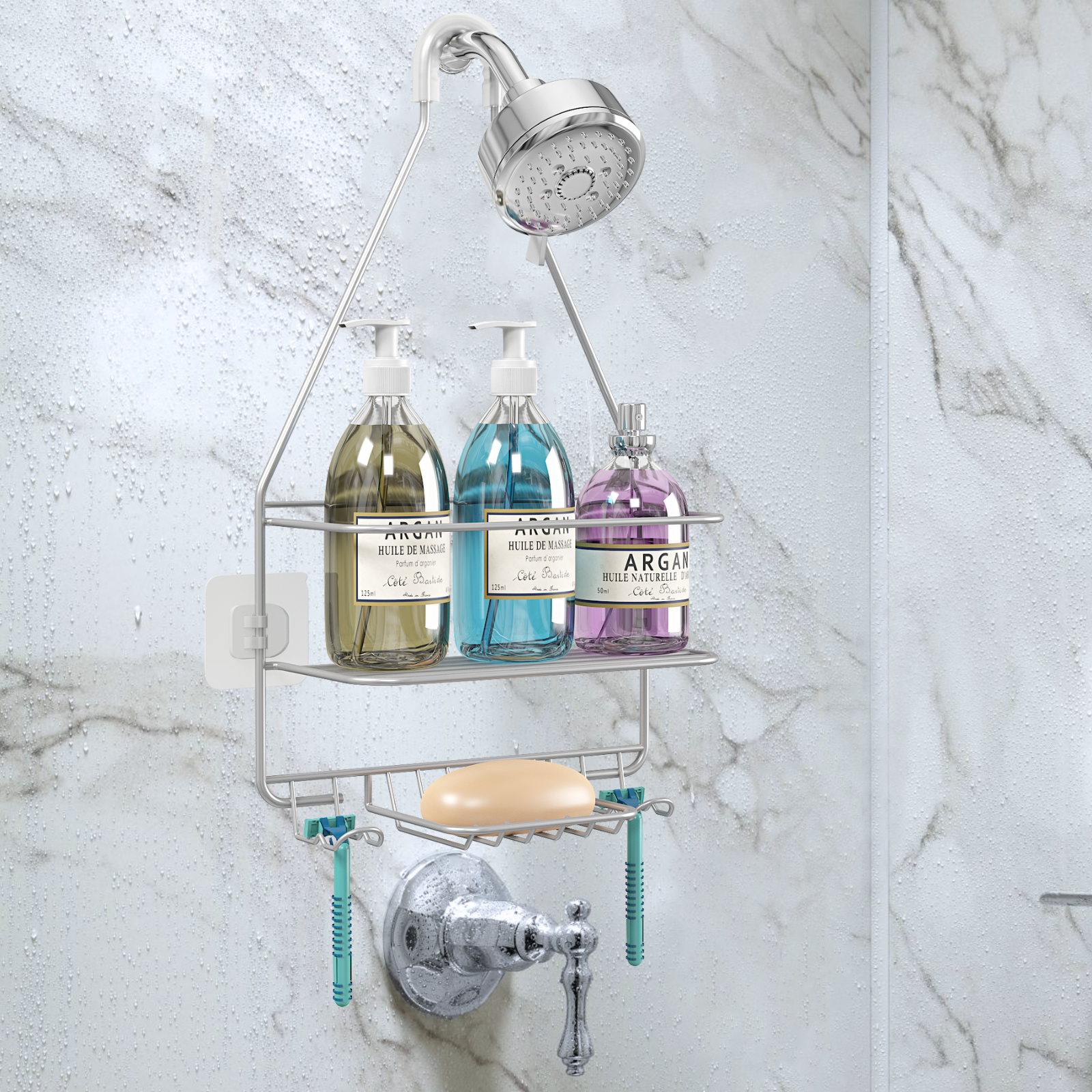 Shower Caddy Over Shower Head, Hanging Shower Organizer, Shampoo Rack – KeFanta
