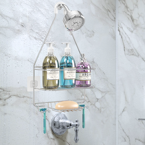 Metal Rustproof Bathroom Shower Caddy,Over Door Hanging Storage