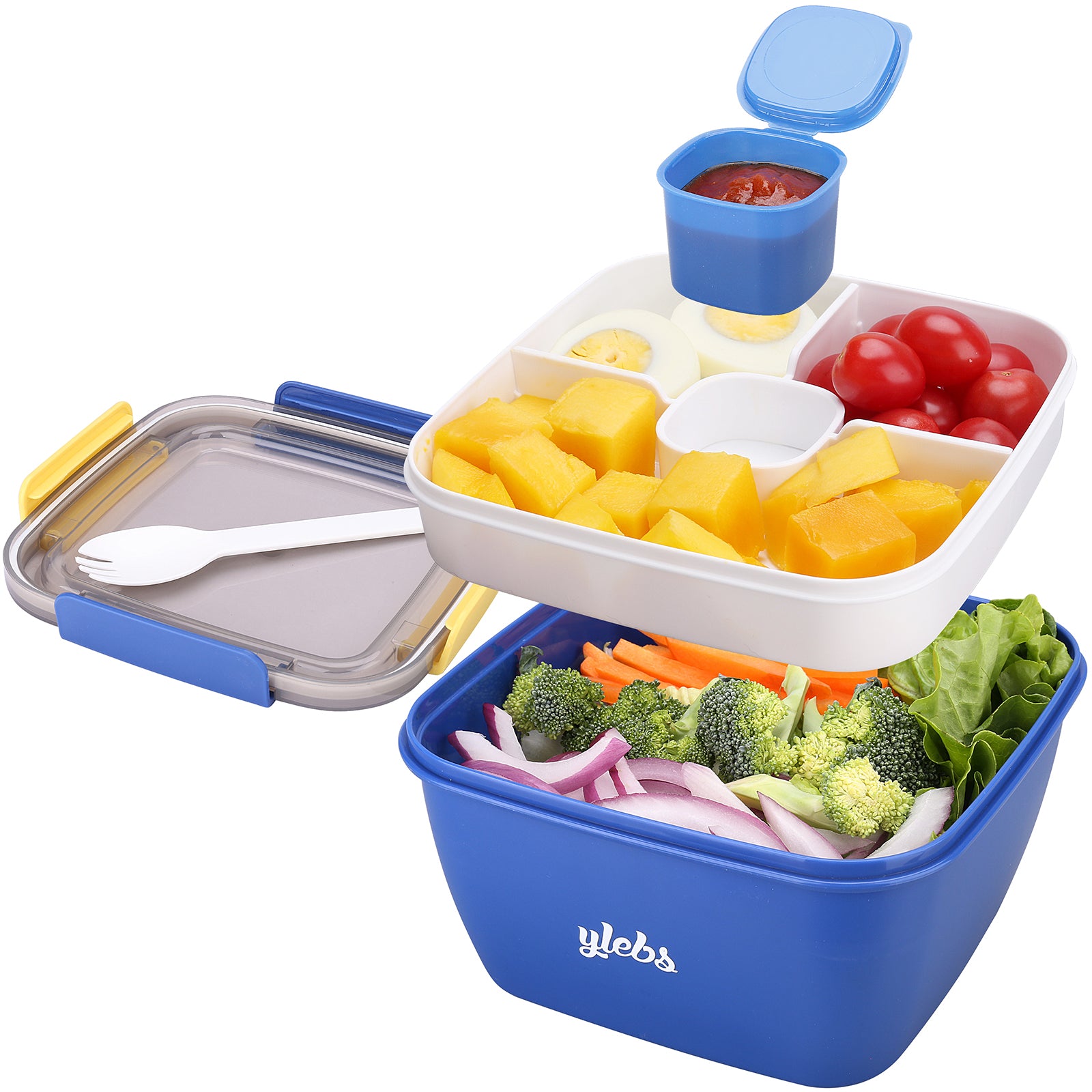 BOKZEN Freezer Bento Box, Salad Lunch Containers with Built-In Ice Pack &  Fork for Food Freshness, 1…See more BOKZEN Freezer Bento Box, Salad Lunch