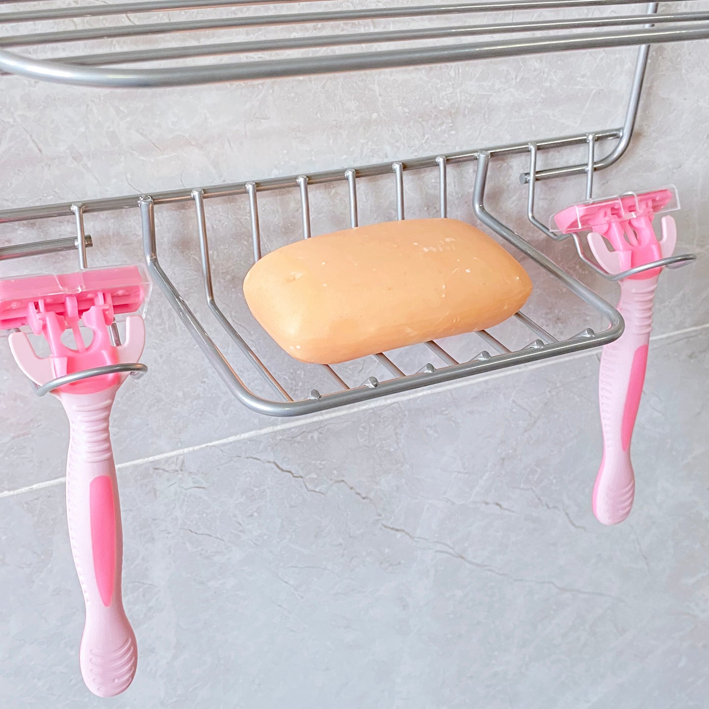 Shower Caddy Over Shower Head, Hanging Shower Organizer, Shampoo Rack and Soap Holder for Bathroom Storage, Silver