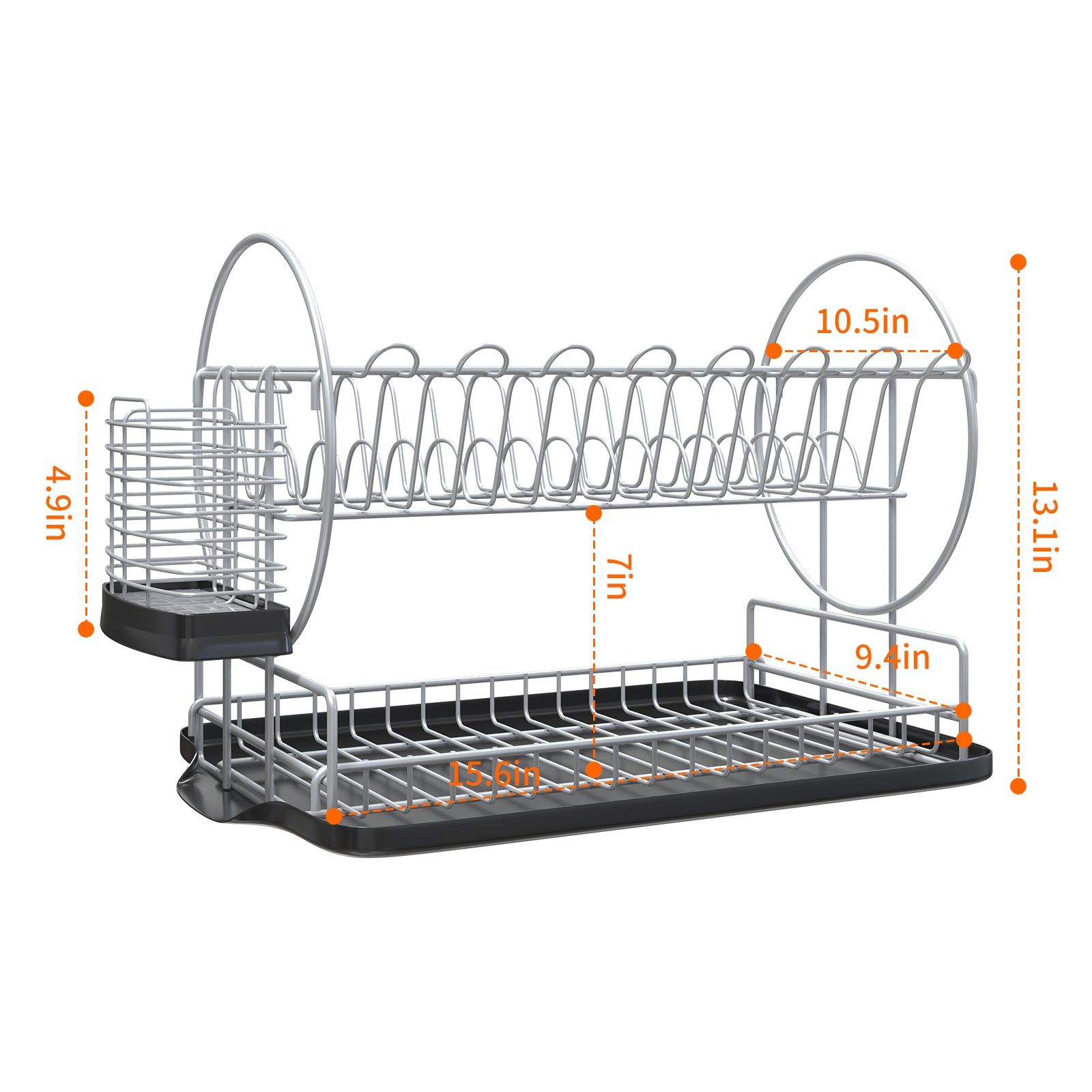 Dish Drying Rack with Drainboard for Kitchen Counter, Bronze 2 Tier Di –  KeFanta