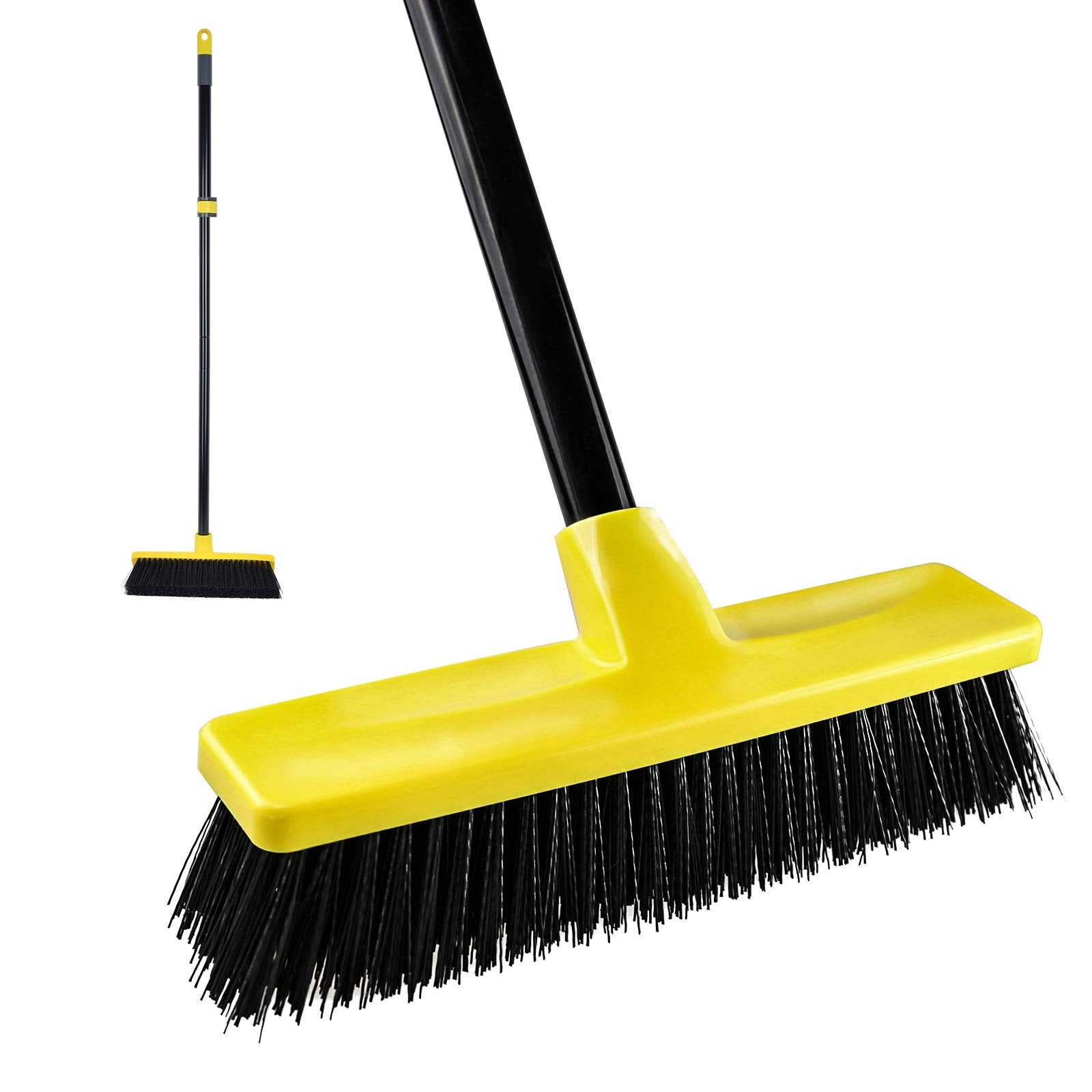 Yard Brush Heavy Duty Outdoor Concrete Broom Telescopic Long