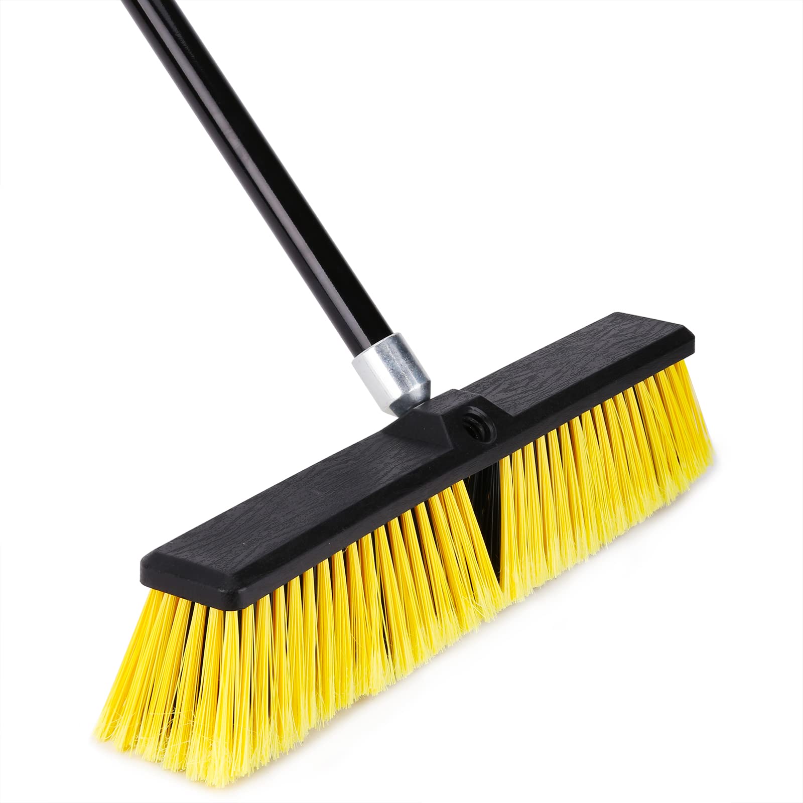 Yocada 18 Inch Push Broom Heavy-Duty Outdoor Commercial Broom Brush Stiff  Bristles for Cleaning Patio Garage Deck Concrete Wood Stone Tile Floor  65.3