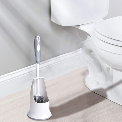 Toilet Brush and Holder,Silicon Toilet Bowl Cleaning Brush Set,Under Rim Lip Brush and Storage Caddy for Bathroom