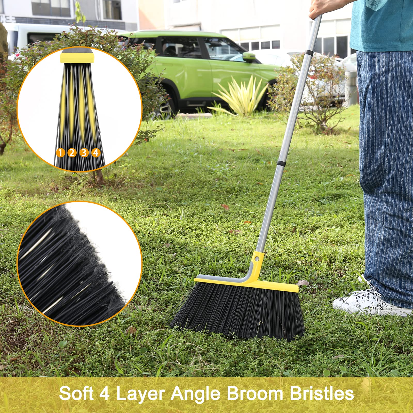 Outdoor Broom for Floor Cleaning,58 Heavy-Duty Commercial Broom