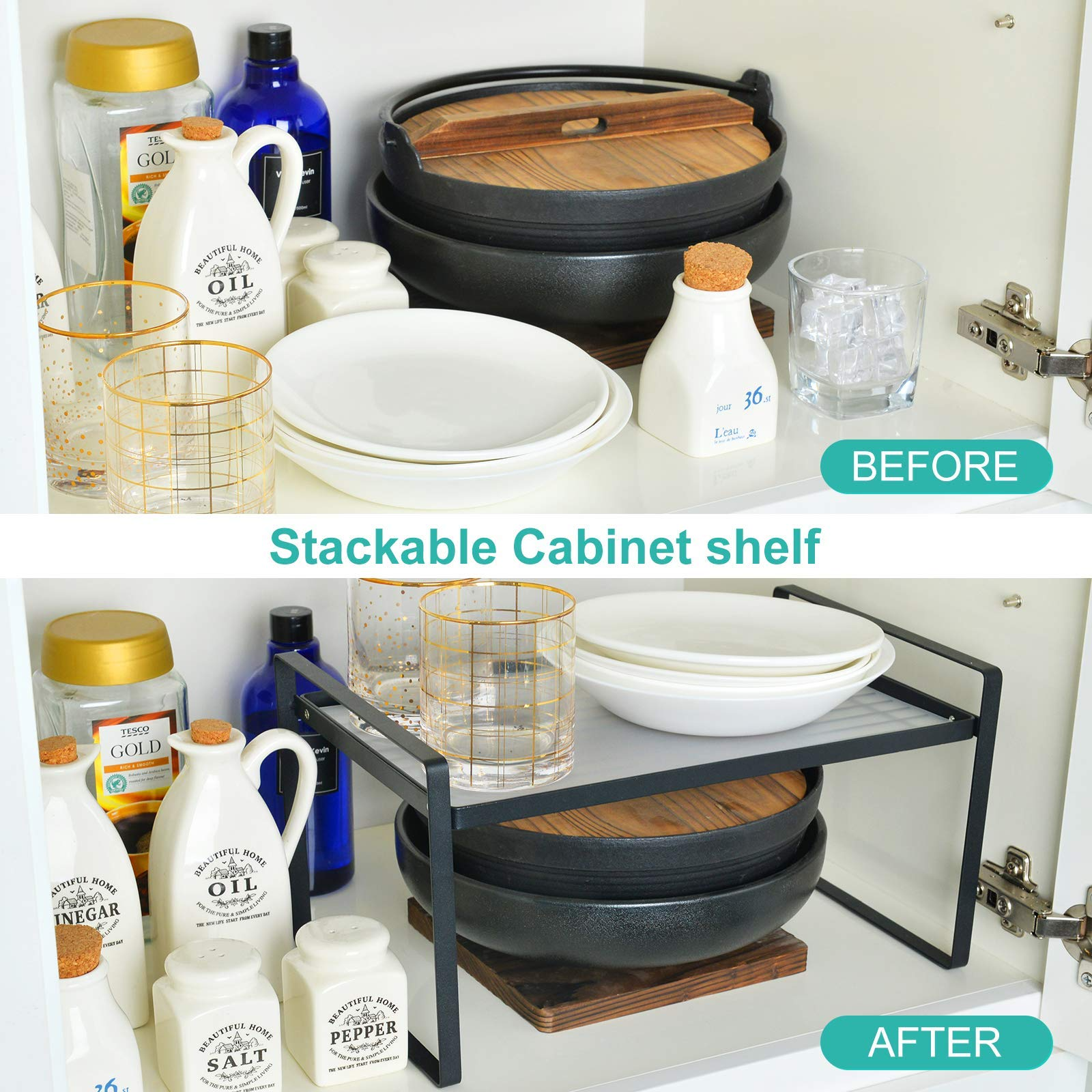 2x Metal Under Sink Organizers and Storage Under Bathroom Kitchen Storage  Shelf
