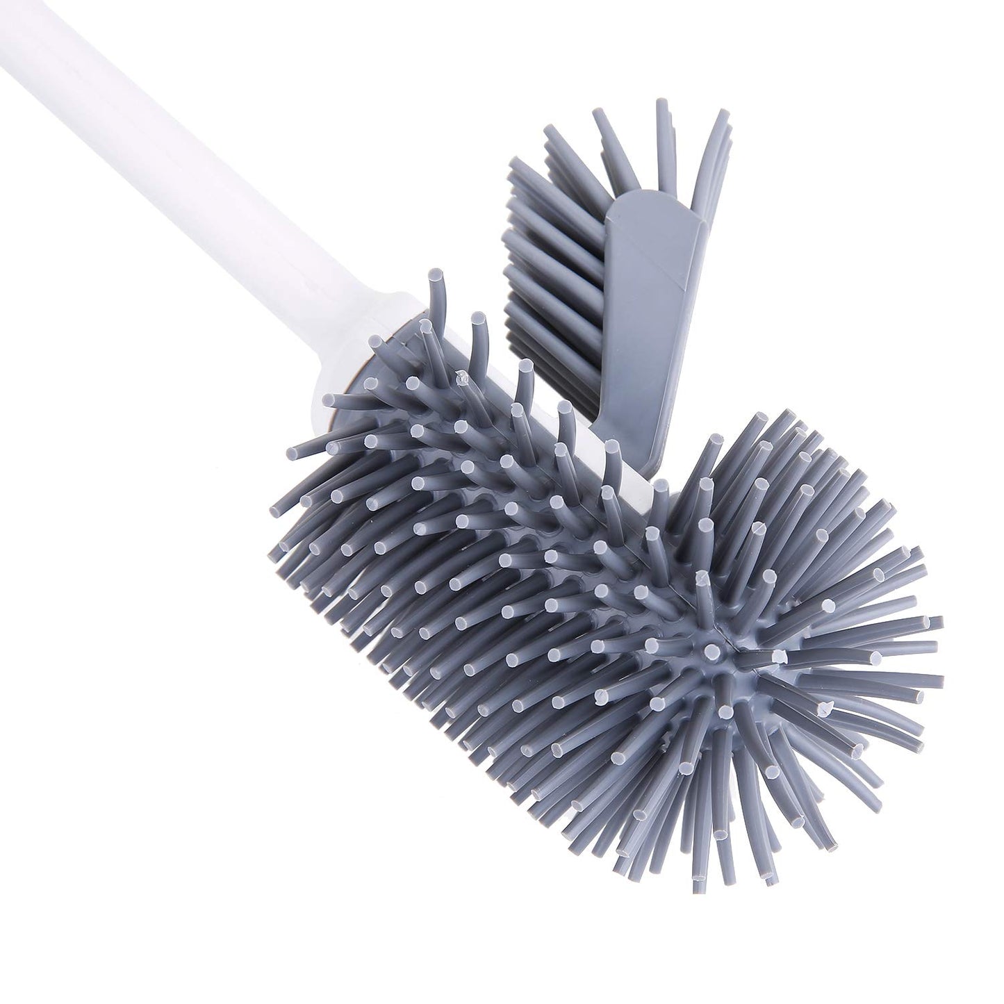 Toilet Brush and Holder,Silicon Toilet Bowl Cleaning Brush Set,Under Rim Lip Brush and Storage Caddy for Bathroom