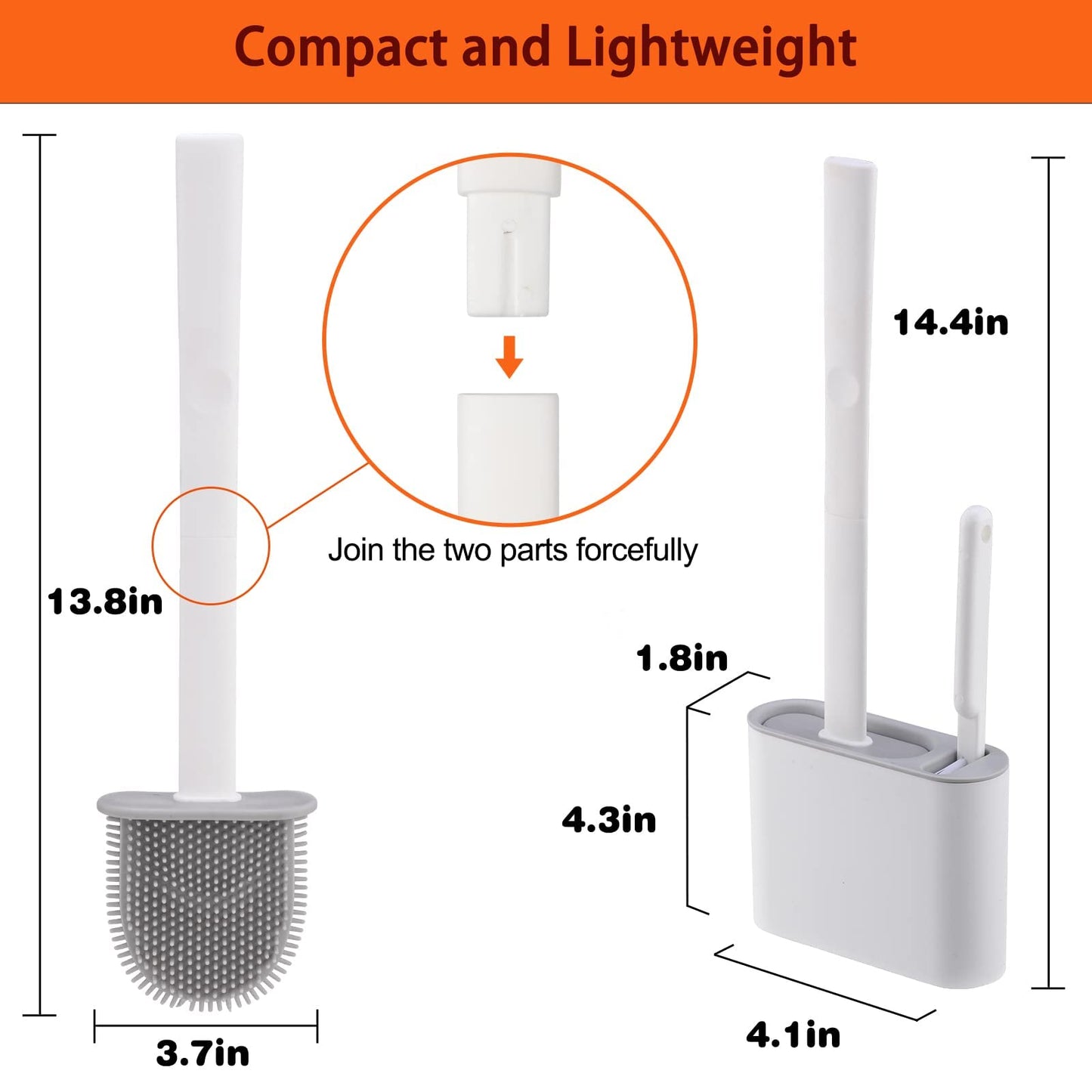 Silicone Toilet Brush,Toilet Bowl Brush and Holder Set with Small Brush for Deep Cleaning,Freestanding/Wall Mounted Toilet Brush Holder