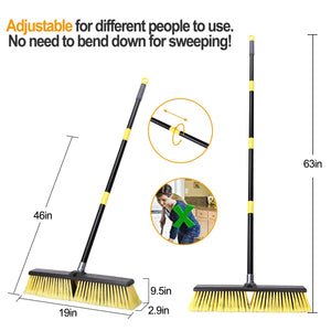 Yard Brush Heavy Duty Outdoor Concrete Broom Telescopic Long Handle wi –  KeFanta