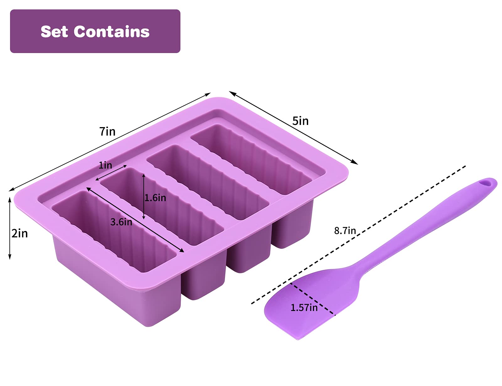 Silicone Butter Mold Tray with Lid, Purple